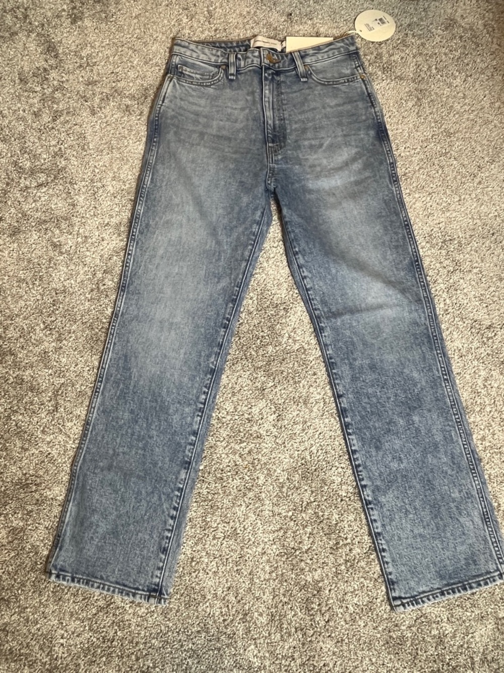 Hudson x Brooks Nader Breaux High-Rise Straight Ankle Jeans Envie Blue 28 NEW